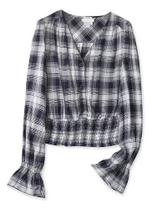 N1091-Blusa Xadrez Gola V Abotoar Babado Festa Junina Jn2707