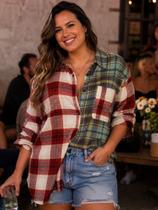 N1133-Camisa Xadrez Abotoar Bolsos Cores Festa Junina Jl1801 - N1133-Camisa Xadrez Abotoar Bolsos Cores Festa Junina Jl1801 -