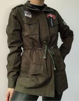 N1138-Blusa De Frio Jaqueta Parka Bordado Verde Militar 114m N1138-Blusa De Frio Jaqueta Parka Bordado Verde Militar 114m