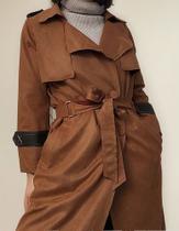 N1156-Blusa De Frio Sobretudo Feminino Cinto Laço Elegante 226m