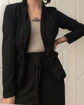 N1162-Casaco Casaquinho Blazer Preto Básico Feminino Elegante 112k