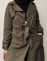 N1173-Blusa De Frio Sobretudo Feminino Camurça Laço Elegante 287m