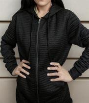 N1205-Blusa Preta Casaco De Frio Forrado Ziper Capuz Laço Retro N1205-Blusa Preta Casaco De Frio Forrado Ziper Capuz Laço Retro