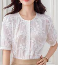 N1229-Camisa Blusa Social Feminina Rendada Delicada Floral Ag2801 N1229-Camisa Blusa Social Feminina Rendada Delicada Floral Ag2801