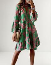 N1239-Vestido Solto Largo Comfy Floral Leve Básico M284 N1239-Vestido Solto Largo Comfy Floral Leve Básico M284