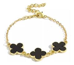 N1245-Pulseira Bijuteria Festa Luxo Fina Amuleto Trevo 4s1103