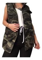 N1255-Colete Feminino Camuflado Verde Militar Inverno 101q