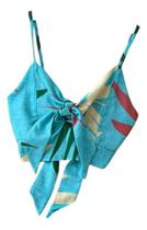 N1328-Blusa Top Cropped Alcinha Estampado Amarração Verão 5j2301 N1328-Blusa Top Cropped Alcinha Estampado Amarração Verão 5j2301