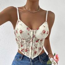 N1382-Blusa Festa Balada Sexy Renda Flor Top Cropped Corset J789 N1382-Blusa Festa Balada Sexy Renda Flor Top Cropped Corset J789