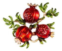 N1401-Broche Feminino Masculino Para Roupa Vestido Terno Presente Coleção Festa Romã Folhagem N1401-Broche Feminino Masculino Para Roupa Vestido Terno Presente Coleção Festa Romã Folhagem