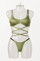 N1418 Bikini Biquíni Bojo Fio Dental Luxo Brilho Asa Delta 5jn0902