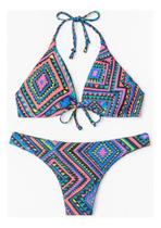 N1435 Bikini Biquíni Amarração Bojo Abstrata Colorido 5jn0301 N1435 Bikini Biquíni Amarração Bojo Abstrata Colorido 5jn0301
