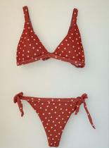 N1438 Bikini Biquíni Regulável Estampado Bolinha Amarração 5jn0304