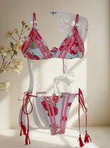 N1439 Bikini Biquíni Amarração Bojo Estampado Alça Fina 5jn0305 N1439 Bikini Biquíni Amarração Bojo Estampado Alça Fina 5jn0305