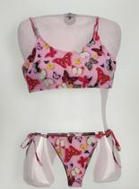 N1442 Bikini Biquíni Top Estampa Borboleta Amarração 5jn0403