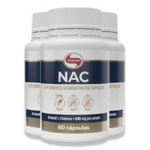 NAC 600mg 60 Cápsulas Vitafor Kit 3