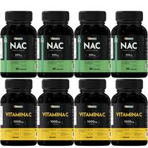NAC 600mg + Vitamina C 1000mg 120 Cápsulas Vitaease Combo:4 Kits NAC 600mg + Vitamina C 1000mg 120 Cápsulas Vitaease Combo:4 Kits