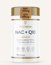 NAC 700mg com Coenzima Q10 100mg Advanced 120 Cápsulas Alta Concentração Antioxidante Rende 2 meses