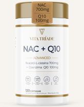 NAC 700mg com Coenzima Q10 100mg Advanced 120 Cápsulas Alta Concentração Antioxidante Rende 2 meses NAC 700mg com Coenzima Q10 100mg Advanced 120 Cápsulas Alta Concentração Antioxidante Rende 2 meses
