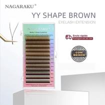 NAGARAKU Cílios YY Brown Marrom 0,07mm curvD -Mix e Unitario