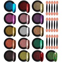 Nail Art Artdone Chrome Nail Pearl Powder 16 potes de prata/ouro