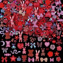 Nail Art Charms Kikonoke, 100 peças, resina 3D, urso, borboleta