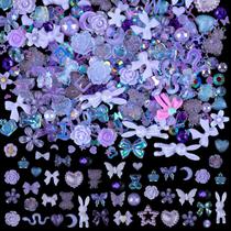 Nail Art Charms Kikonoke, 100 peças, resina 3D, urso roxo