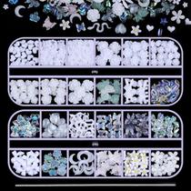 Nail Art Charms Kikonoke 2 caixas 3D Flower Butterfly White