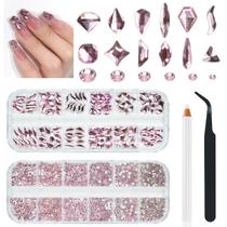Nail Art Supplies qiipii 2250 unidades de strass rosa +2130 miçangas