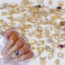 Nail Charms Dornail Gold Alloy Strass para unhas de acrílico Nail Charms Dornail Gold Alloy Strass para unhas de acrílico