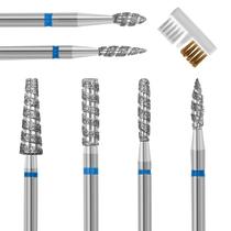 Nail Drill Bits Diesisa é um pacote com 6 pregos de acrílico com estojo azul