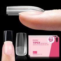 Nail Tips Beetles Tipex Instant Apex, 512 unidades, quadradas, médias