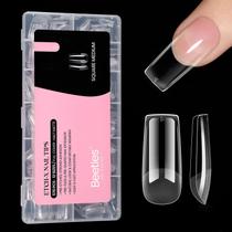 Nail Tips besouros, quadrados médios, 576 unidades, 12 tamanhos, acrílico macio