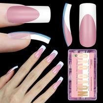 Nail Tips NOVO OVO BERRY PINK Full Cover French Tip x240