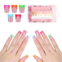 Nail Tips NOVO OVO French Tip Short Duck Press em 240 unidades