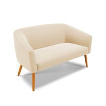 Namoradeira 02 Lugares Stella Suede Pés Palito Castanho - D'rossi Cor Bege Namoradeira 02 Lugares Stella Suede Pés Palito Castanho - D'rossi Cor Bege