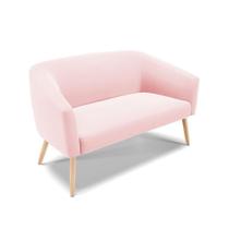 Namoradeira 02 Lugares Stella Suede Rosa Bebê Natural Namoradeira 02 Lugares Stella Suede Rosa Bebê Natural