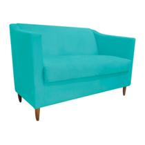 Namoradeira Átila Decorativa 2 Lugares Suede Azul Tiffany