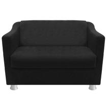 Namoradeira Bia P/ Sala de Estar Consultório Clinica Hospital Recepção Suede Preto - Decor Elity