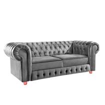 Namoradeira Chesterfield Bourbon 3 Lugares Via Encanto Veludo Cinza Claro Namoradeira Chesterfield Bourbon 3 Lugares Via Encanto Veludo Cinza Claro