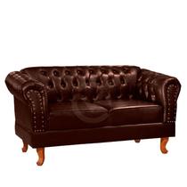 Namoradeira Chesterfield Duque 2 Lugares Via Encanto Marrom Café