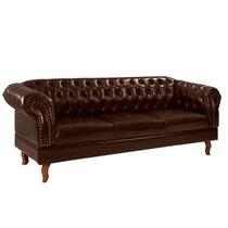 Namoradeira Chesterfield Duque Clássica 3 Lugares Via Encanto Marrom
