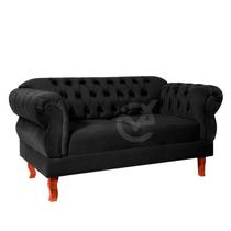 Namoradeira Chesterfield Elisabeth 2 Lugares Via Encanto Veludo Preto