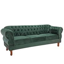 Namoradeira Chesterfield Elisabeth 3 Lugares Via Encanto Veludo Verde