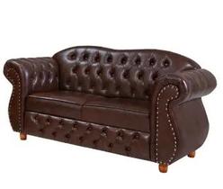 Namoradeira Chesterfield Merlô 2 Lugares material sintético Marrom Namoradeira Chesterfield Merlô 2 Lugares material sintético Marrom