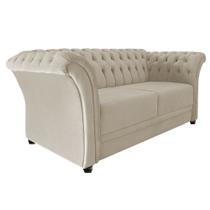 Namoradeira Chesterfield Sofia Suede Bege- Doce Sonho Móveis