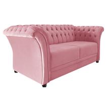 Namoradeira Chesterfield Sofia Suede Rosa Bebê - Doce Sonho Móveis