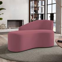 Namoradeira Compacta Decorativa Orgânica Auren 100cm Suede Rosa - Desk Design Namoradeira Compacta Decorativa Orgânica Auren 100cm Suede Rosa - Desk Design