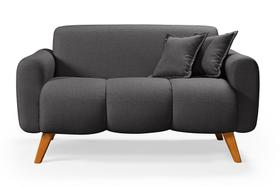 Namoradeira Dallas Confortavel Moderna Em Linho Pes em Madeira Cor: Creme Namoradeira Dallas Confortavel Moderna Em Linho Pes em Madeira Cor: Creme