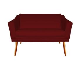 Namoradeira Decorativa Agatha Suede Marsala 2 Lugares Pés Madeira Ms Decor